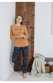 Rozalinda 2802 Kadın Bisiklet Yaka Jakarlı Pijama Takımı 001