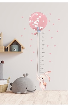 Balonlu Tavşan Boy Ölçer Duvar Sticker Seti Balonlu Tavşan Boy Ölçer Duvar Sticker Seti