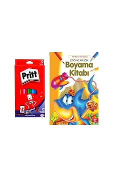 Pritt Silinebilir Mum Boya Ve Boyama Kitabı 2 Li Set Çok Renkli