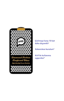 Piili Apple iPhone Uyumlu 15 Pro Max Diamond Glass Ekran Koruyucu Şeffaf