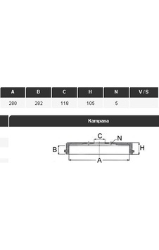 YAVUZSAN 13285 Fren Kampanası Transit V184 00-06 280×282×118 5 Bijon YAVUZSAN 13285 Fren Kampanası Transit V184 00-06 280×282×118 5 Bijon