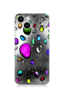 Apple Uyumlu iPhone 13 Silikon Kılıf Renkli Yağmur Damlaları Apple Uyumlu iPhone 13 Silikon Kılıf Renkli Yağmur Damlaları