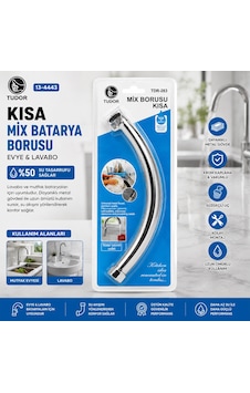 Kuğu Evye - Lavabo Kısa Mix Batarya Borusu Krom Kaplama - Vakumlu - Süzgeçli Uç 5570 Çok renkli