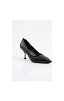 New Angel Nc-340 Kadın Sivri Burun Rahat Kadeh Topuk Stiletto Siyah