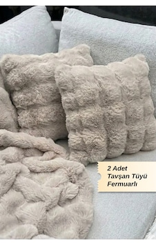 Bubble & Tavşan Tüyü Dokulu 2'li Kırlent Kılıfı Ekru - 866642103 Ekru Bubble & Tavşan Tüyü Dokulu 2'li Kırlent Kılıfı Ekru - 866642103 Ekru