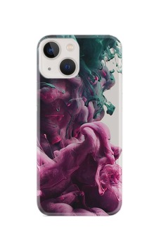 Apple Apple iPhone Uyumlu 13 Kılıf 6.1" Kılıf Resimli Desenli Baskılı Silikon Kılıf Pink Green Cloud 1306