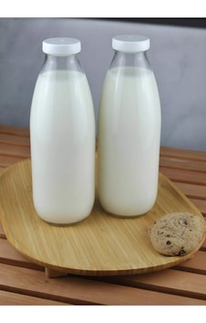 2 Adet Beyaz Plastik Kapaklı Cam Şişe 1 Litre Şeffaf Sürahi Süt, Ayran, Su, Limonata Meşrubat Şişesi 2 Adet Beyaz Plastik Kapaklı Cam Şişe 1 Litre Şeffaf Sürahi Süt, Ayran, Su, Limonata Meşrubat Şişesi