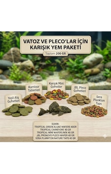 Vatoz Ve Pleco Lar İçin Karışım Yem Paketi 5 Çeşit 200 Gr Vatoz Ve Pleco Lar İçin Karışım Yem Paketi 5 Çeşit 200 Gr