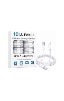 10'lu Paket Şarj Kablosu Çift Taraflı Usb-a To Lightning 1 Metre 10'lu Paket Şarj Kablosu Çift Taraflı Usb-a To Lightning 1 Metre