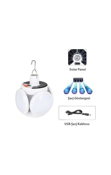 Ers P-038 Solar Güneş Enerji Ve Usb Sarjli 5 Kanatlı