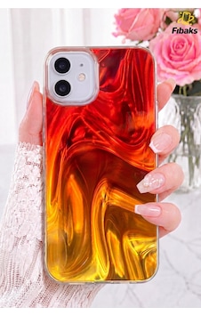 Fibaks iPhone 11 Uyumlu Kılıf Alev Işıltısı Dalga Desenli Zerafet Yükseltilmiş Kamera Çevresi Silikon Kapak