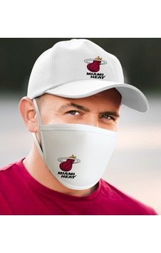 Nba Miami Heat Beyaz Şapka ve Yıkanabilir Maske Seti Nba Miami Heat Beyaz Şapka ve Yıkanabilir Maske Seti