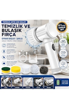 Şarjlı Elektrikli Temizlik Ve Bulaşık Fırçası 5 Başlıklı 360 Oynar Başlık, Çok Amaçlı Mutfak Banyo Fayans Lavabo Temi Şarjlı Elektrikli Temizlik Ve Bulaşık Fırçası 5 Başlıklı 360 Oynar Başlık, Çok Amaçlı Mutfak Banyo Fayans Lavabo Temi
