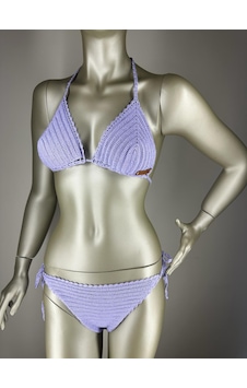 İvita Lila Dantel Detaylı Çok Tarz El Yapımı Tığ Örgüsü Bikini