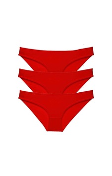 Kapamarka 3 Adet Süper Eko Set Likralı Kadın Slip Külot Kırmızı Kırmızı Kapamarka 3 Adet Süper Eko Set Likralı Kadın Slip Külot Kırmızı Kırmızı