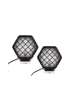 2 Adet 48w Altıgen Kafesli Siyah Kasa 16 Led Off Road Tekne
