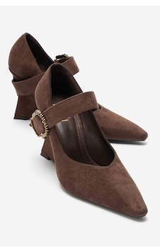 Luvi Shoes Lyons Kahverengi Süet Tokalı Kadın Dolgu Topuklu Ayakkabı Luvi Shoes Lyons Kahverengi Süet Tokalı Kadın Dolgu Topuklu Ayakkabı