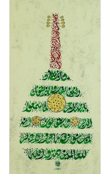 Hüsn-i Hat 21x30 Cm Çerçevesiz Ud Formunda Nazar Ayeti Hüsn-i Hat 21x30 Cm Çerçevesiz Ud Formunda Nazar Ayeti