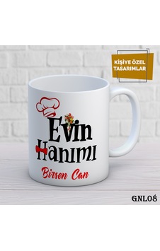 Kişiye Özel Kupa İsimli & Fotoğraflı Premium Hediye Bardak Evin Hanımı Beyaz Kişiye Özel Kupa İsimli & Fotoğraflı Premium Hediye Bardak Evin Hanımı Beyaz