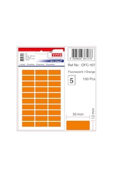 Tanex Ofis Etiketi Poşetli 12x30 MM Fosforlu Turuncu 5 sayfa 150 Etiket Tanex Ofis Etiketi Poşetli 12x30 MM Fosforlu Turuncu 5 sayfa 150 Etiket