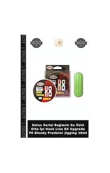 Delux Serisi Bağlantı Su Üstü Olta İpi Hook Line 8x Upgrade Pe Bloody Predator Jigging 10mt 80 Lbs Delux Serisi Bağlantı Su Üstü Olta İpi Hook Line 8x Upgrade Pe Bloody Predator Jigging 10mt 80 Lbs
