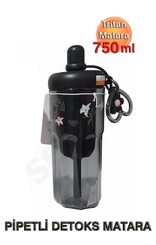 Tritan Detoks Matara - 750ml Siyah Tritan Detoks Matara - 750ml Siyah