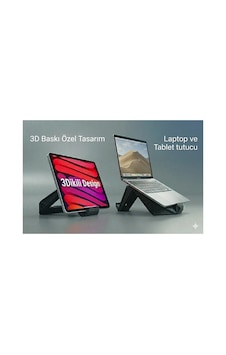 Ergonomik Laptop Standı 3d Baskı Notebook Yükseltici Soğutucu Stand Tablet & Laptop Uyumlu Siyah