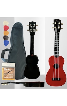 4 Telli Ukulele Kırmızı Çanta Pena Tel 4 Telli Ukulele Kırmızı Çanta Pena Tel