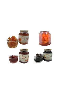 Lezize Kabak Reçeli + Ayva Reçeli + Acıbiber Reçeli + Ceviz Reçeli 4 x 400 G Lezize Kabak Reçeli + Ayva Reçeli + Acıbiber Reçeli + Ceviz Reçeli 4 x 400 G