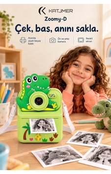 Kj/zm-002 Zoomy-d Dinozor Figürlü Anında Baskılı Çocuk Fotoğraf Makinesi, Çift Kamera, 2,4 İnç Ekran, 1080p Video, 3+ Yaş Yeşil Kj/zm-002 Zoomy-d Dinozor Figürlü Anında Baskılı Çocuk Fotoğraf Makinesi, Çift Kamera, 2,4 İnç Ekran, 1080p Video, 3+ Yaş Yeşil