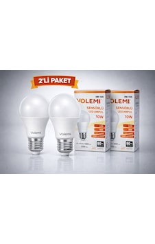 Volemi Vm-10s Sensörlü Led Ampul 10w 2000 Lümen E27 Duy 50000 Saat Ömür Enerji Tasarruflu Beyaz Işık 2 Adet