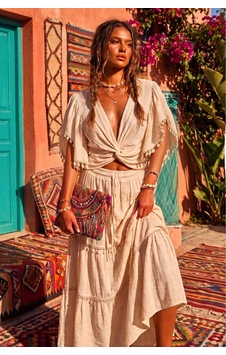Fashion Cocktail Akdeniz Esintili Uzun Etekli Geniş Kollu Pullu Midye İstiridye Deniz Yıldızı Dekoratif Sallantılı Şe Bej Fashion Cocktail Akdeniz Esintili Uzun Etekli Geniş Kollu Pullu Midye İstiridye Deniz Yıldızı Dekoratif Sallantılı Şe Bej