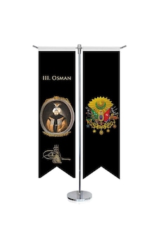 Osmanlı Padişahları - Iıı. Osman Ve Osmanlı Arması - Saten -kırlangıç - T Direk 2li Masa Bayrağı 1 Osmanlı Padişahları - Iıı. Osman Ve Osmanlı Arması - Saten -kırlangıç - T Direk 2li Masa Bayrağı 1