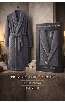 %100 Pamuktan Üretim Premium Lüks Bornoz Özel Çantalı Kül Rengi %100 Pamuktan Üretim Premium Lüks Bornoz Özel Çantalı Kül Rengi