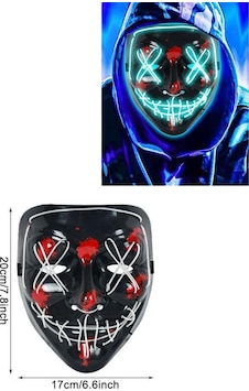 Işıklı - 715 - Led Maske Parti Eğlence Maskesi Hallowen - Csmo-tex - Neon Maske Işıklı - 715 - Led Maske Parti Eğlence Maskesi Hallowen - Csmo-tex - Neon Maske
