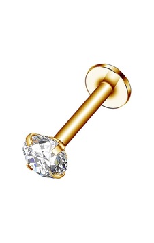 Cerrahi Çelik Zirkon Taşlı Piercing Küpe 6 Mm Barlı Taş Ebat Seçiniz Gold Cerrahi Çelik Zirkon Taşlı Piercing Küpe 6 Mm Barlı Taş Ebat Seçiniz Gold