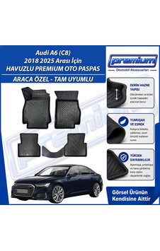 Audi A6 Paspas Araca Özel C8 2018 2025 Arası Derin Havuzlu Premium Oto Paspas Audi A6 Paspas Araca Özel C8 2018 2025 Arası Derin Havuzlu Premium Oto Paspas