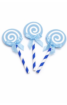 Mavi Lolipop Pipet Doğum Günü Pasta & Cupcake Süsü 6'lı Set Diş Buğdayı , Baby Shower Mavi Lolipop Pipet Doğum Günü Pasta & Cupcake Süsü 6'lı Set Diş Buğdayı , Baby Shower