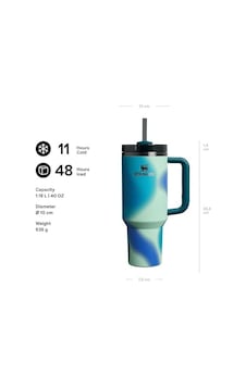 Quencher Pipetli Termos Bardak, 1.18 Litre, Turkuaz Desenli Coastal Teal Açık Beyaz Quencher Pipetli Termos Bardak, 1.18 Litre, Turkuaz Desenli Coastal Teal Açık Beyaz