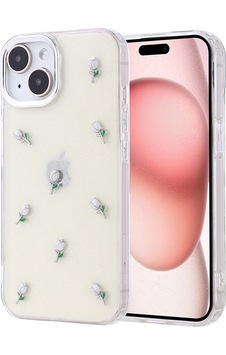 Apple Uyumlu iPhone 15 Kılıf Airbag Tasarımlı Simli Şeffaf Zore Kutup Kapak Lale Apple Uyumlu iPhone 15 Kılıf Airbag Tasarımlı Simli Şeffaf Zore Kutup Kapak Lale