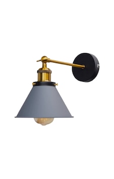 Mylights Retro Rustik Gri Başlıklı Mafsalı Aplik Hareketli Konik Aplik 18cm En Gri