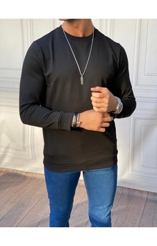 Modefendi Düz Renk İki İplik Sweatshırt Siyah Modefendi Düz Renk İki İplik Sweatshırt Siyah