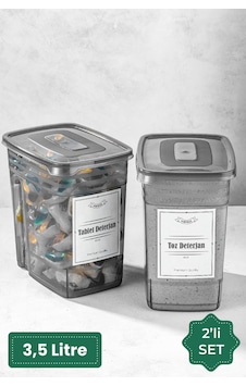 Vienev Etiketli 2li Strip Mega Boy Toz Ve Tablet Deterjan Saklama Kutusu 2x 3,5 Litre Vienev Etiketli 2li Strip Mega Boy Toz Ve Tablet Deterjan Saklama Kutusu 2x 3,5 Litre