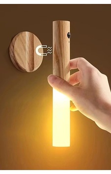 Sensörlü Şarjlı Led Ahşap Görünümlü Kablosuz Duvar Apliği Gün Işığı Ev Ve Koridor İçin Çok renkli Sensörlü Şarjlı Led Ahşap Görünümlü Kablosuz Duvar Apliği Gün Işığı Ev Ve Koridor İçin Çok renkli