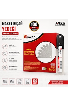 Maket Bıçağı Yedeği 18 Mm 0,5 Mm 100 Adet