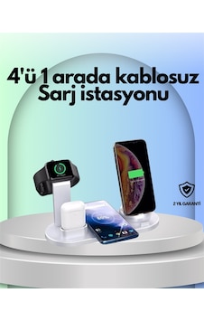 İphone Apple Watch Ve Airpods İle Uyumlu 4'ü 1 Arada Şarj Ünitesi Tüm Apple Cihazları Tek Noktada İphone Apple Watch Ve Airpods İle Uyumlu 4'ü 1 Arada Şarj Ünitesi Tüm Apple Cihazları Tek Noktada