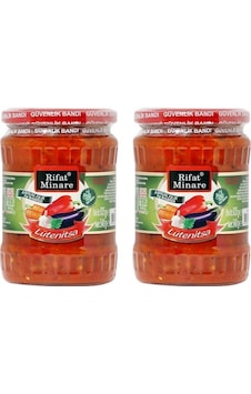 Rıfat Minare Lütenitsa Acı Sos Cam 2 x 580 G Rıfat Minare Lütenitsa Acı Sos Cam 2 x 580 G