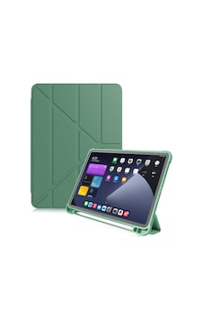 Apple iPad Uyumlu 9. 10.2 İle Uyumlu Kılıf Kalem Bölmeli Trifolding Case A2602 A2603 A2604 A2605 Koyu Yeşil Sku: Zeusb0dxks29bm Arka Kapak