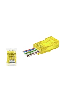 Cat6 Ez Rj45 Konnektör - 100 Adet Sari / Ekonomik Poşet Paket Nd2408