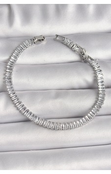 Pirinç Gümüş Renk Zirkon Taşlı Su Yolu Model Kadın Bileklik Çok Renkli 06421218 Pirinç Gümüş Renk Zirkon Taşlı Su Yolu Model Kadın Bileklik Çok Renkli 06421218
